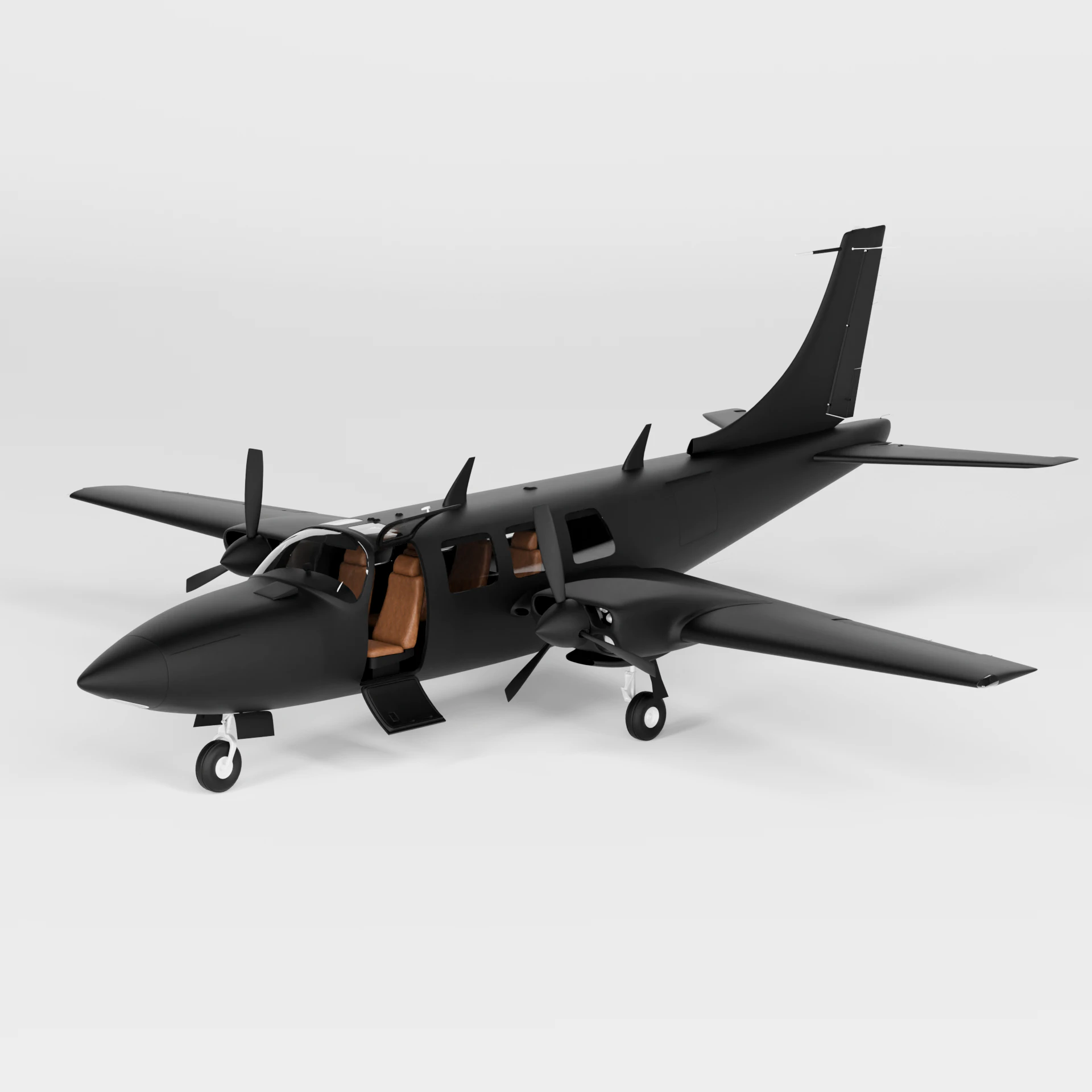 Piper Aerostar Aircraft 3D Model .c4d .max .obj .3ds .fbx .stl .blend 