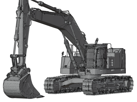 Excavator Hydraulic 3D 模型