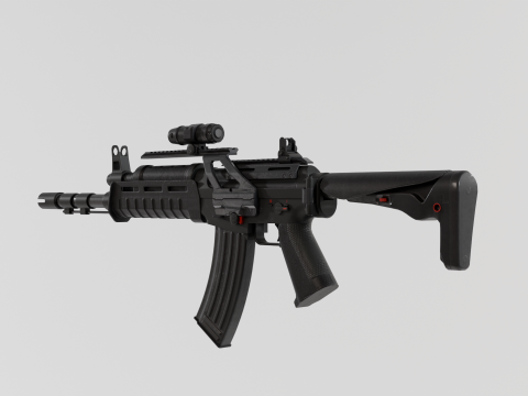 Assault rifle - Rigged 3D 모델
