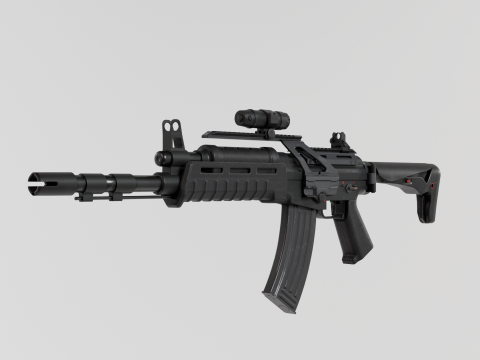 Assault rifle - Rigged 3D 모델