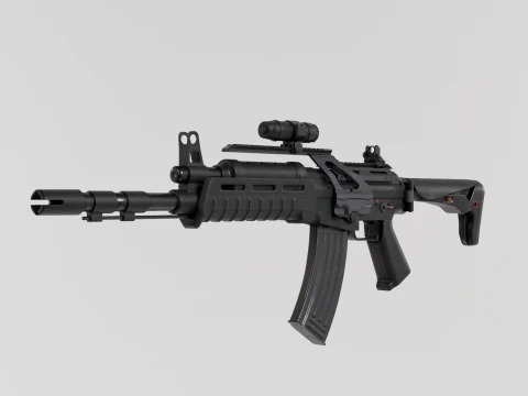 Fucile d'assalto - Attrezzato Modello 3D