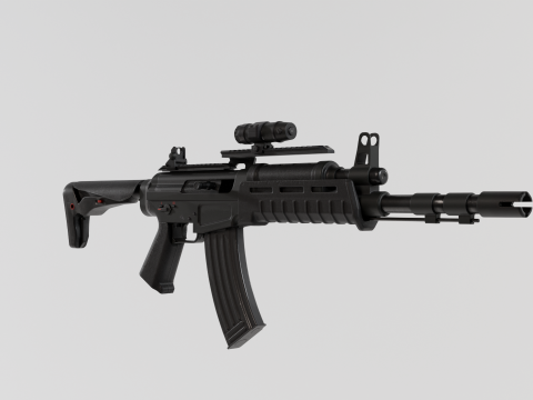 Assault rifle - Rigged 3D 모델