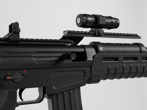 Assault rifle - Rigged 3D 모델