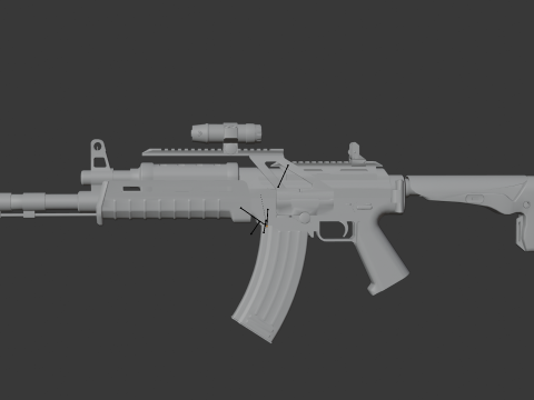 Assault rifle - Rigged 3D 모델