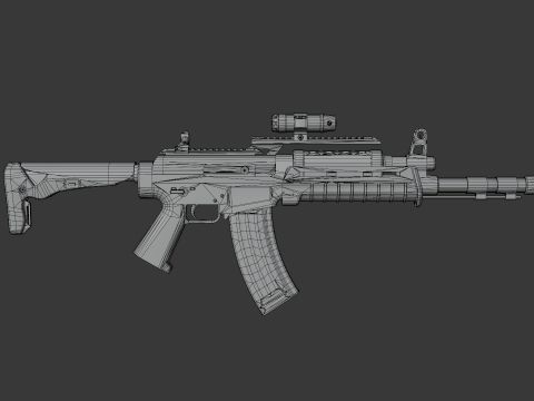 Assault rifle - Rigged 3D 모델