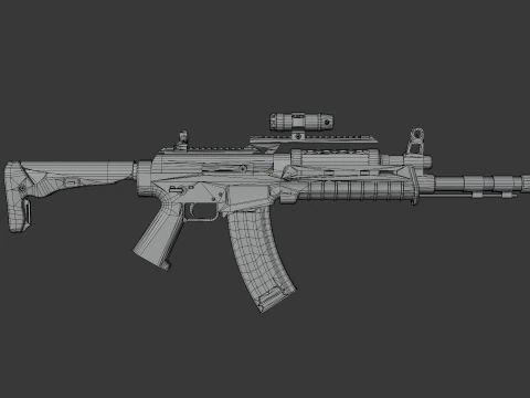 Fucile d'assalto - Attrezzato Modello 3D