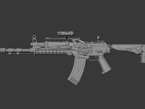 Assault rifle - Rigged 3D 모델