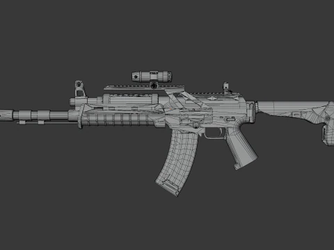 Fucile d'assalto - Attrezzato Modello 3D