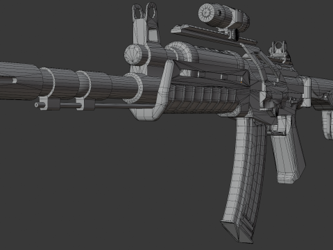 Assault rifle - Rigged 3D 모델