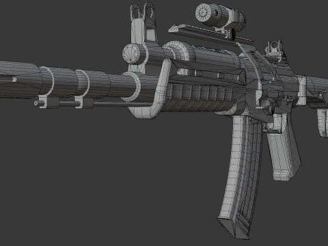 Fucile d'assalto - Attrezzato Modello 3D