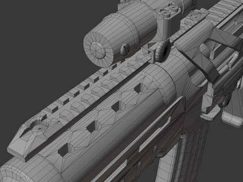Assault rifle - Rigged 3D 모델
