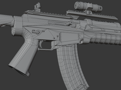 Assault rifle - Rigged 3D 모델