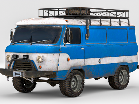 Classic Soviet Off-Road Van 3D Модель