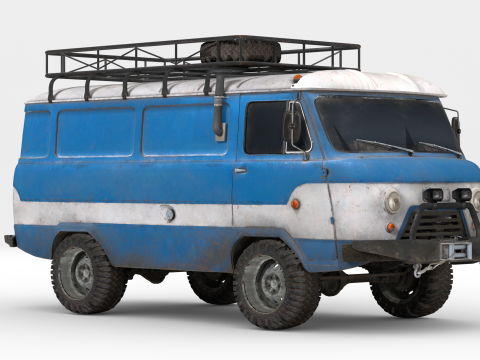 Classic Soviet Off-Road Van 3Dモデル