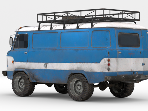 Classic Soviet Off-Road Van 3Dモデル