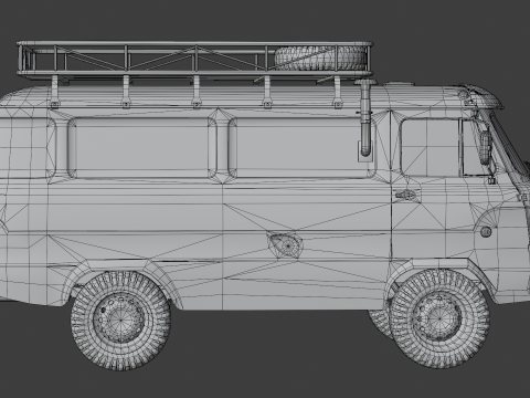 Classic Soviet Off-Road Van 3Dモデル