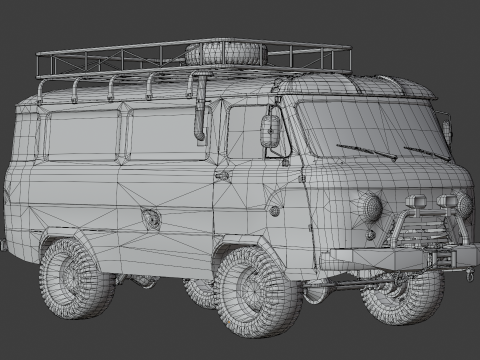 Classic Soviet Off-Road Van 3Dモデル