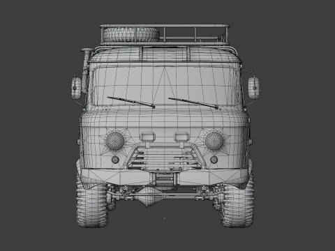 Classico furgone fuoristrada sovietico Modello 3D