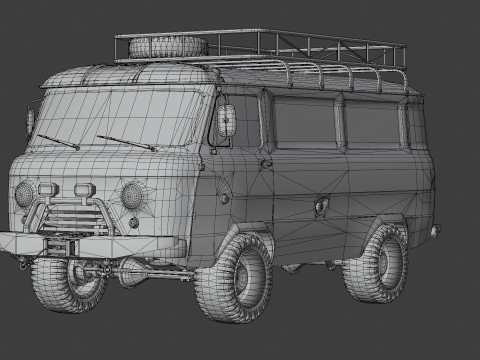 Classic Soviet Off-Road Van 3Dモデル