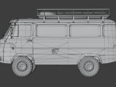 Classic Soviet Off-Road Van 3Dモデル