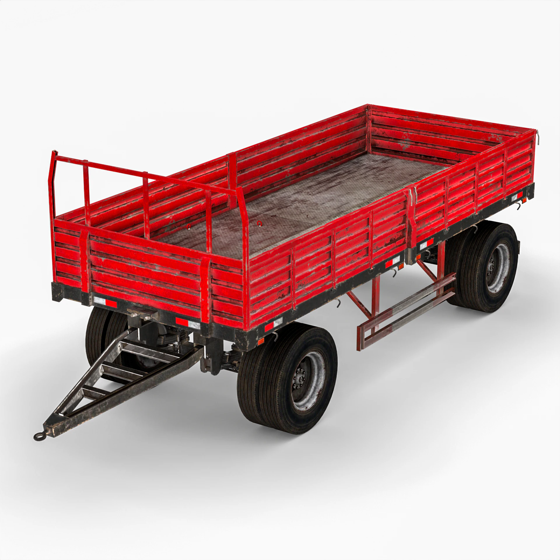 Farm Trailer 3D Model .c4d .max .obj .3ds .fbx .stl .blend 