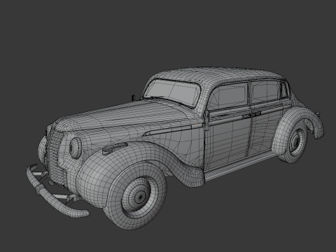 1937 Opel Admiral Vintage German Luxury Car 3D Model