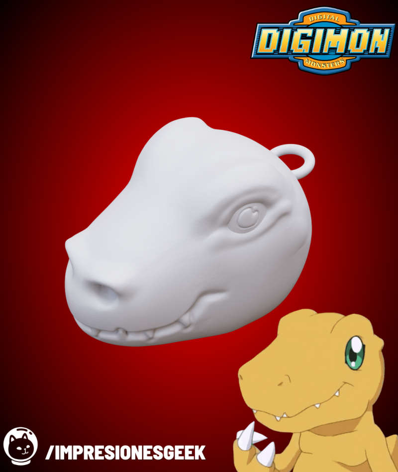 Keychain Agumon - Digimon 3D Print Model .c4d .max .obj .3ds .fbx .stl .blend 