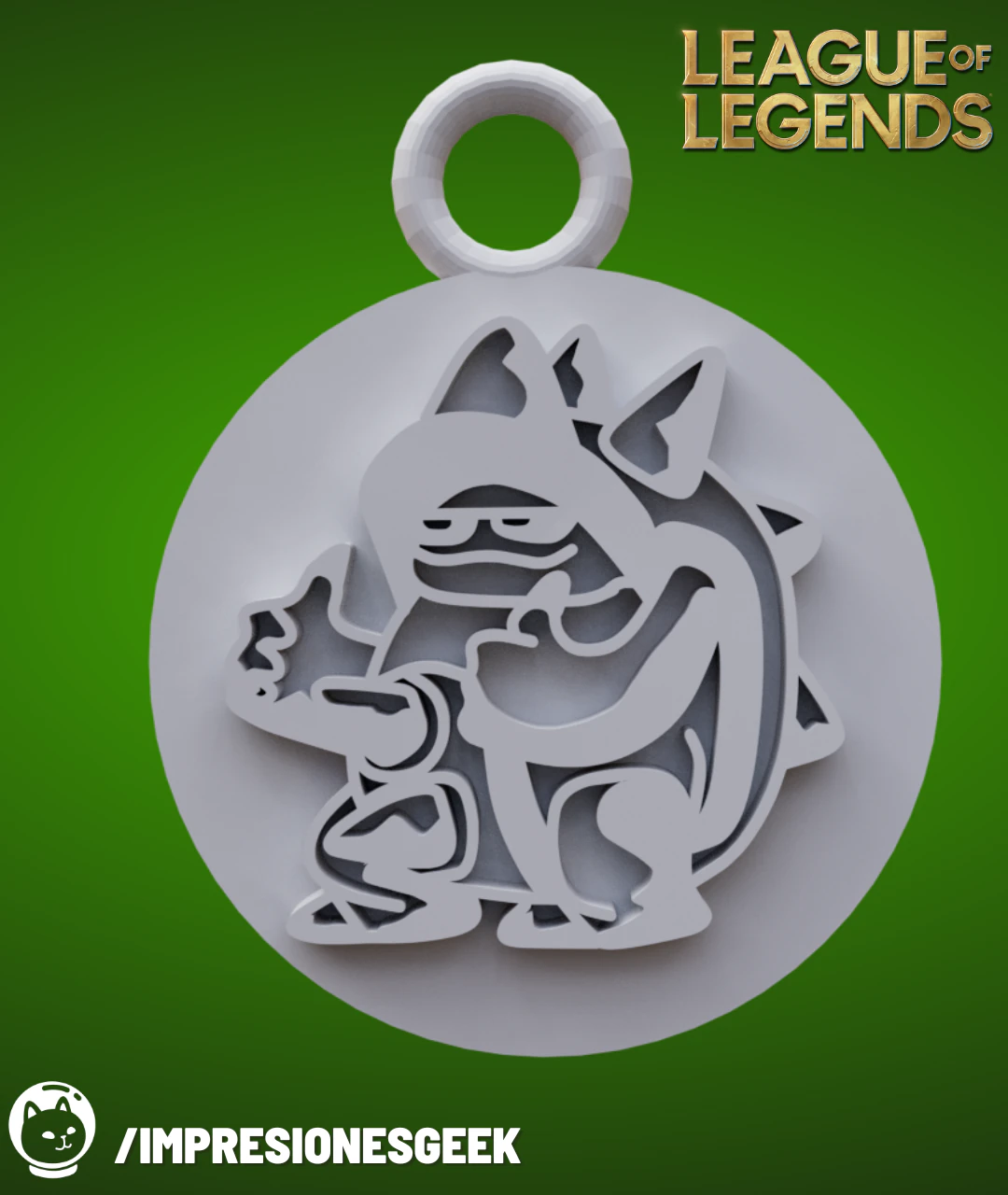 Keychain Rammus - League of Legends 3D Print Model .c4d .max .obj .3ds .fbx .stl .blend 
