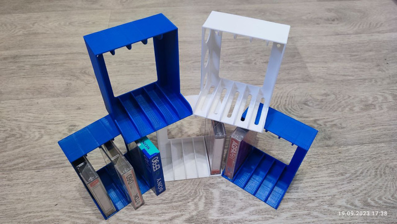 Holders and box for audio cassettes 3D Print Model .c4d .max .obj .3ds .fbx .stl .blend 