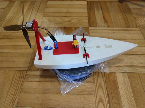 RC boat with air propeller 3D Print Model