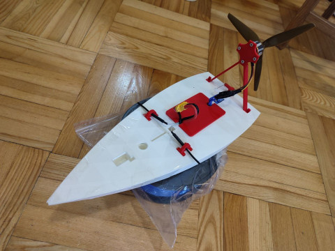 RC boat with air propeller 3D-printmodel