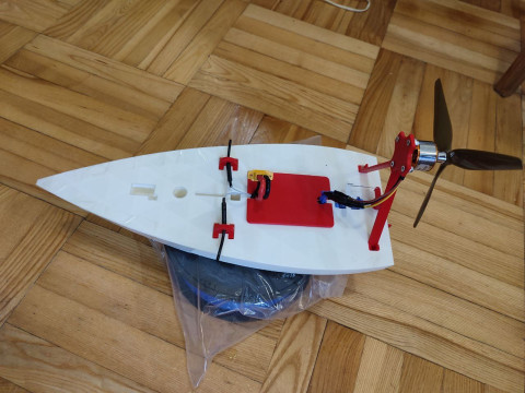 RC boat with air propeller 3D-printmodel
