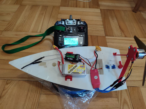 RC boat with air propeller 3D-printmodel