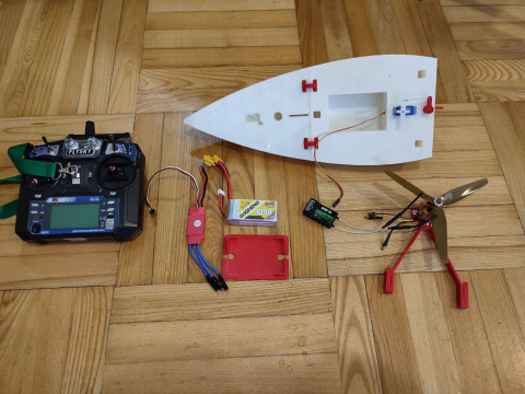 RC boat with air propeller 3D-printmodel