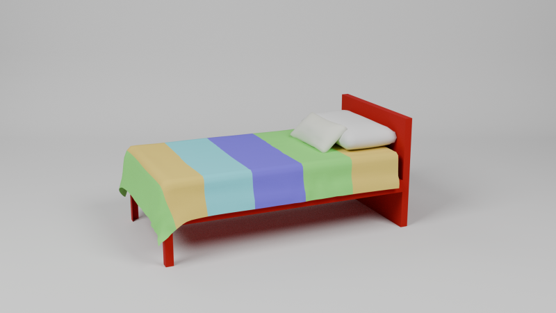 Single bed for child Model 3D .c4d .max .obj .3ds .fbx .stl .blend 