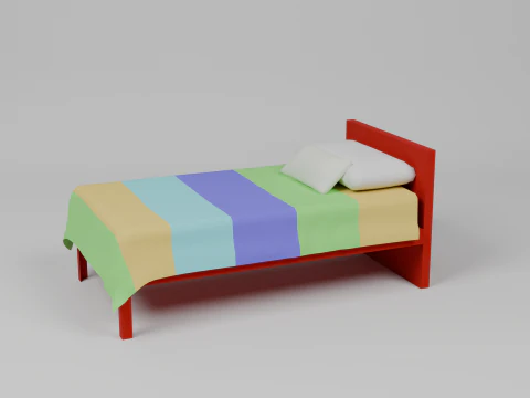 Single bed for child 3D Model