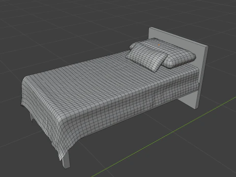 Single bed for child 3D Model