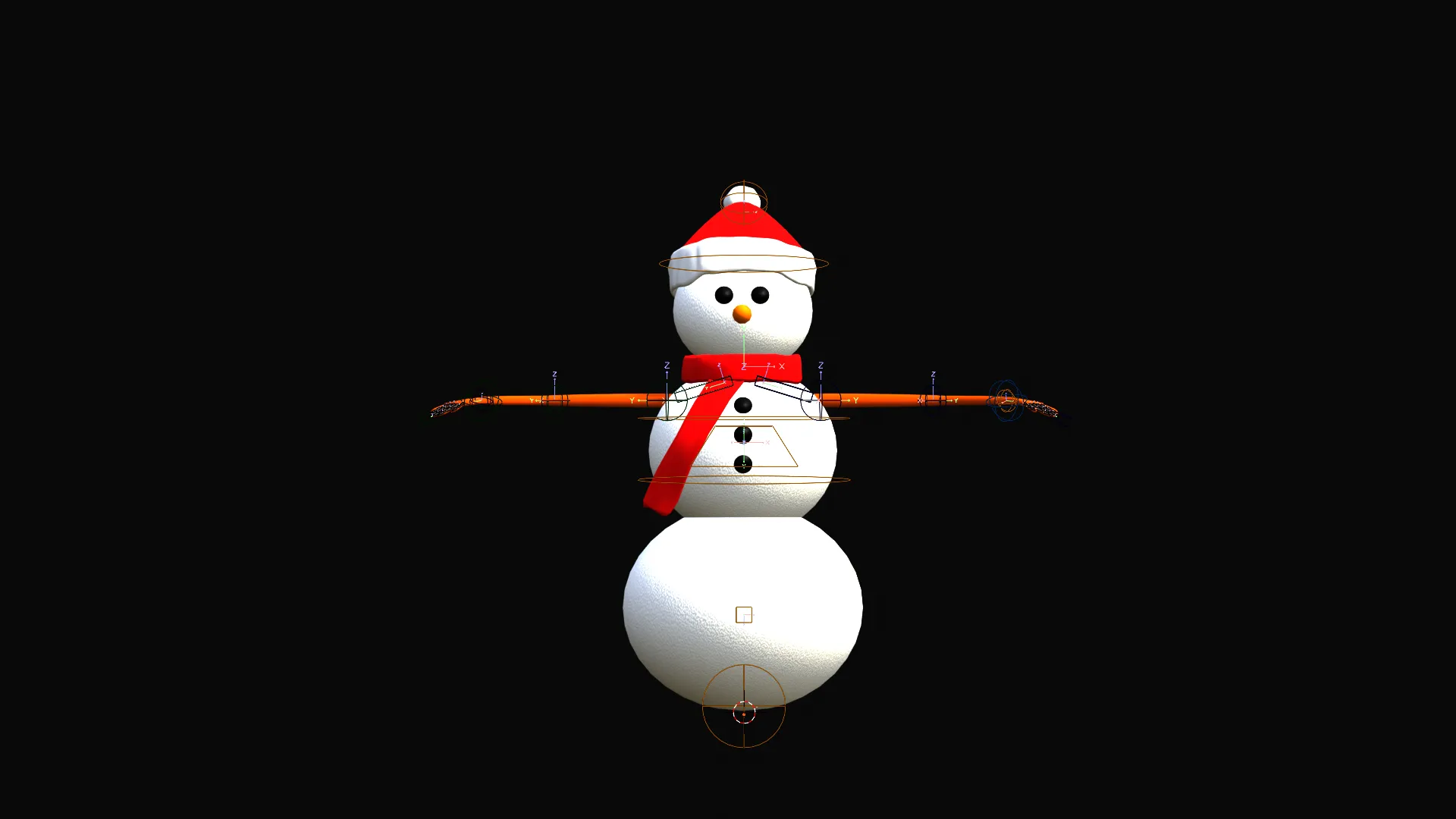 Snowman JFAndAg 3D Model .c4d .max .obj .3ds .fbx .stl .blend