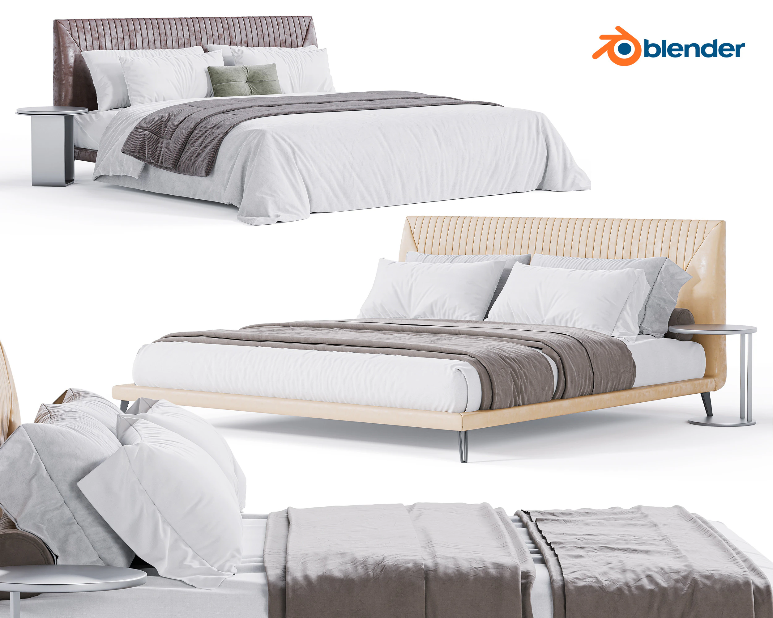 Amadeus Cattelan Italia Bed 3D Model .c4d .max .obj .3ds .fbx .stl .blend 