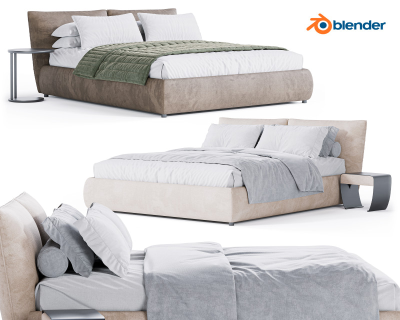 Amadeus Cattelan Italia Bed 3D 模型 .c4d .max .obj .3ds .fbx .stl .blend 