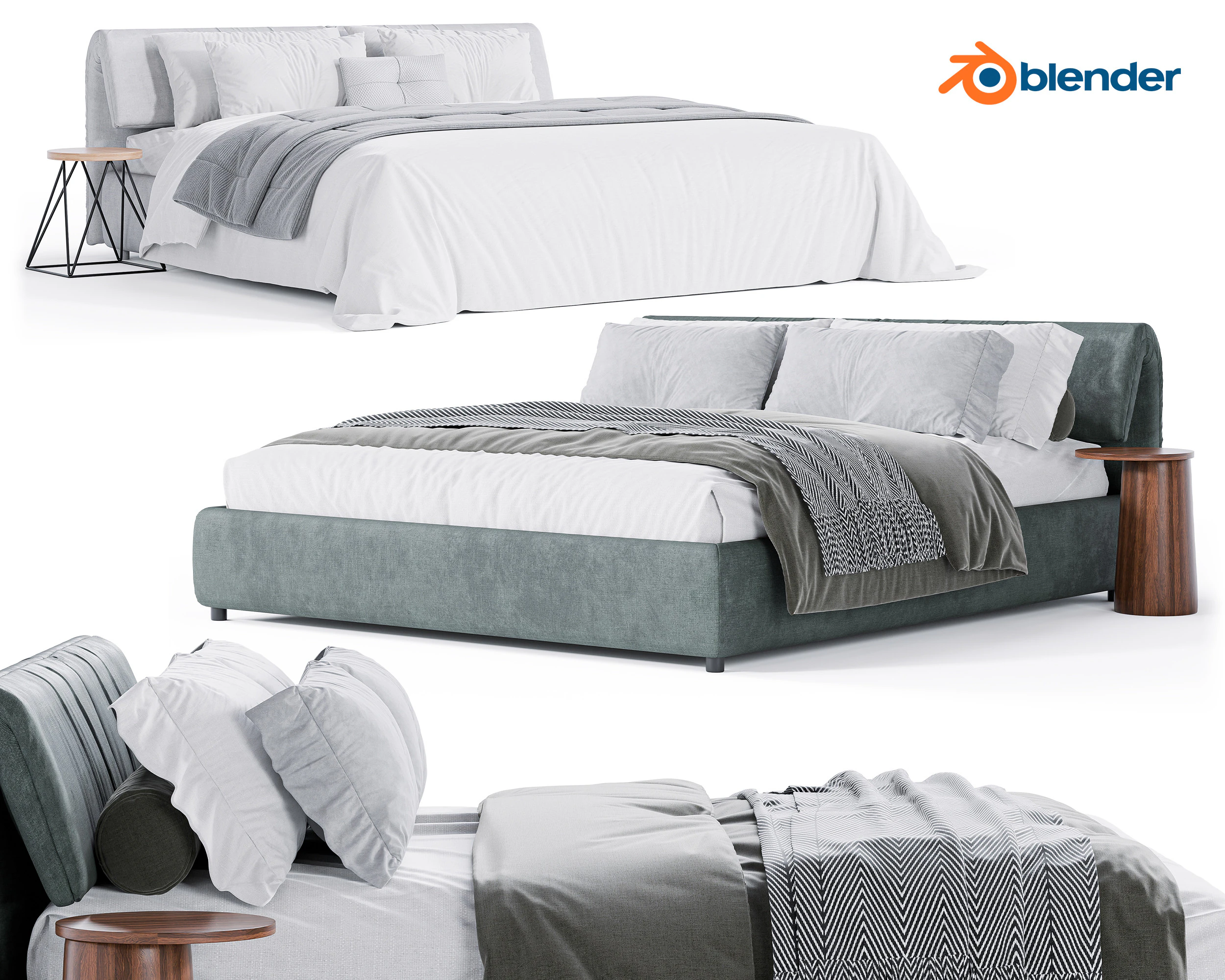 BALOO Bed by Diotti 3D Model .c4d .max .obj .3ds .fbx .stl .blend 