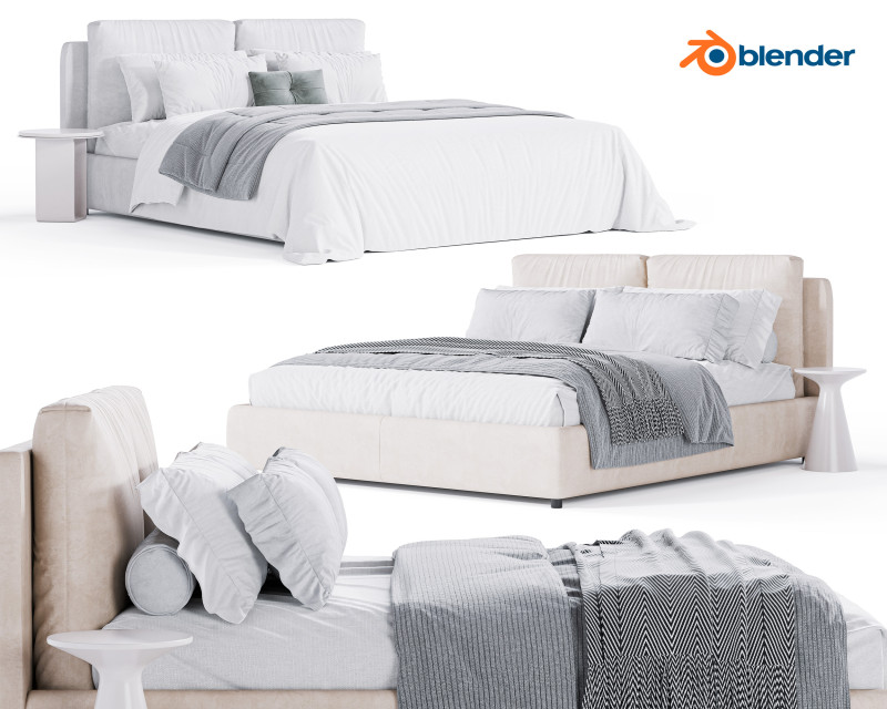 BALOO Bed by Diotti 3D Model .c4d .max .obj .3ds .fbx .stl .blend 
