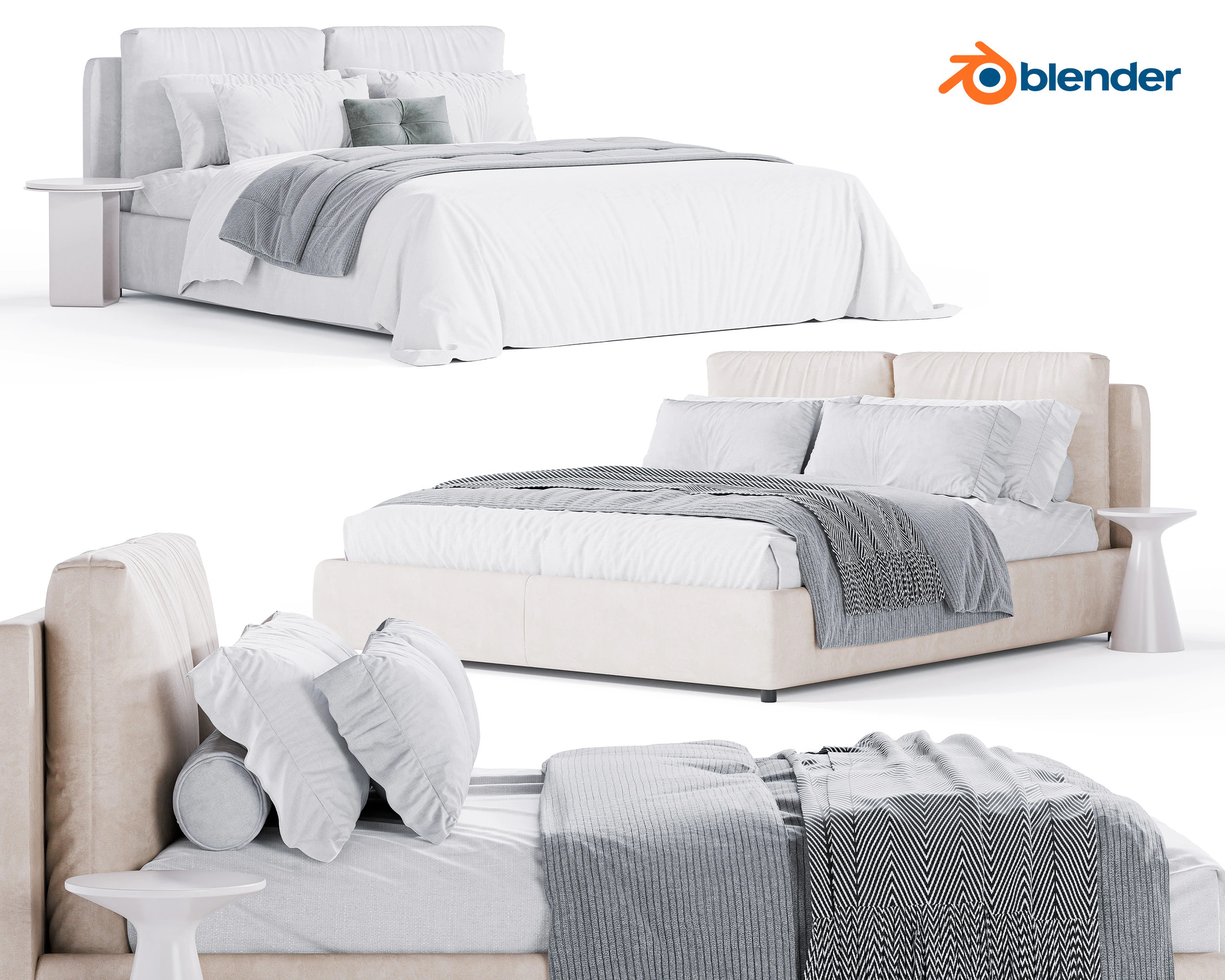 BALOO Bed by Diotti 3D Model .c4d .max .obj .3ds .fbx .stl .blend 