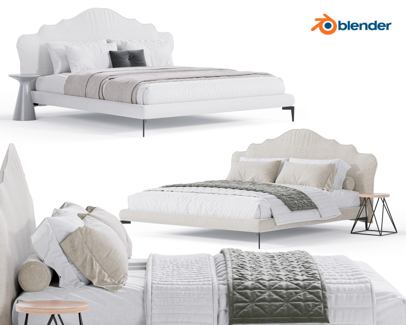 Belle Bed by Diotti Modelo 3D .c4d .max .obj .3ds .fbx .stl .blend 
