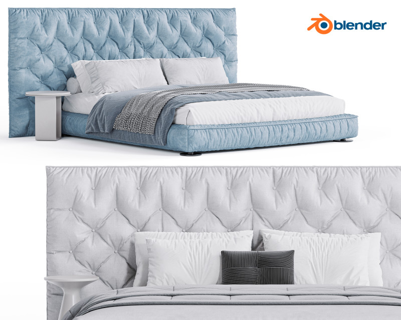 Full Moon Bed by Bonaldo 3D Модель .c4d .max .obj .3ds .fbx .stl .blend 