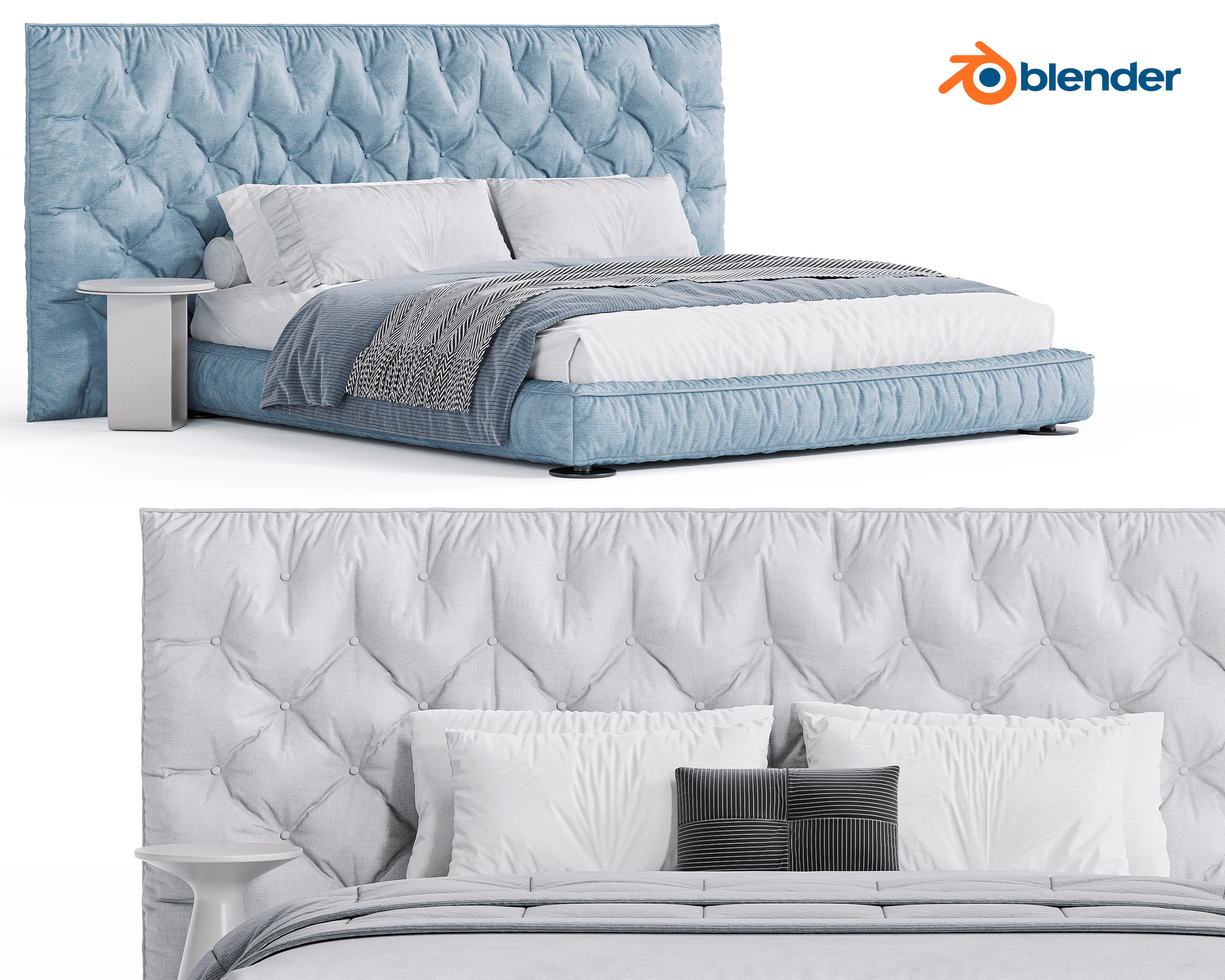 Full Moon Bed by Bonaldo 3D Model .c4d .max .obj .3ds .fbx .stl .blend 