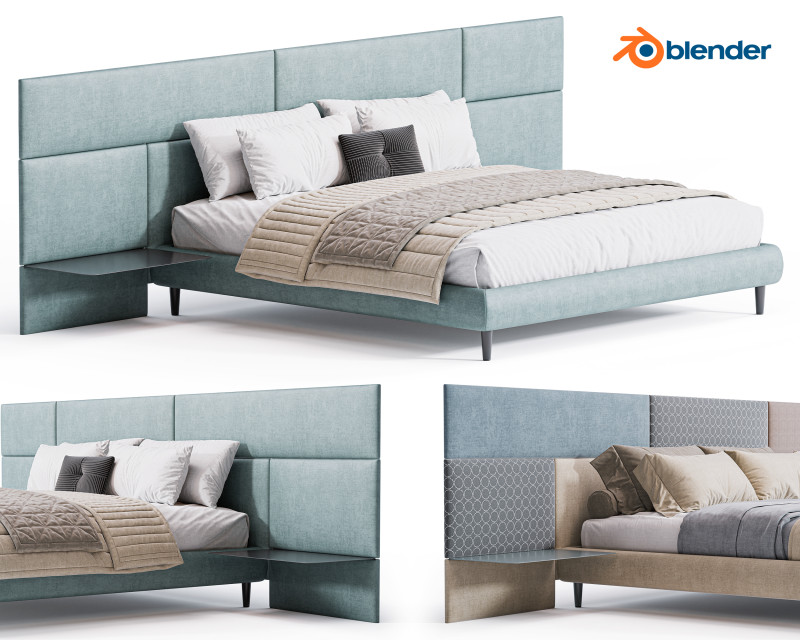 Boiserie Jolly Bed By Diotti 3D Model .c4d .max .obj .3ds .fbx .stl .blend 