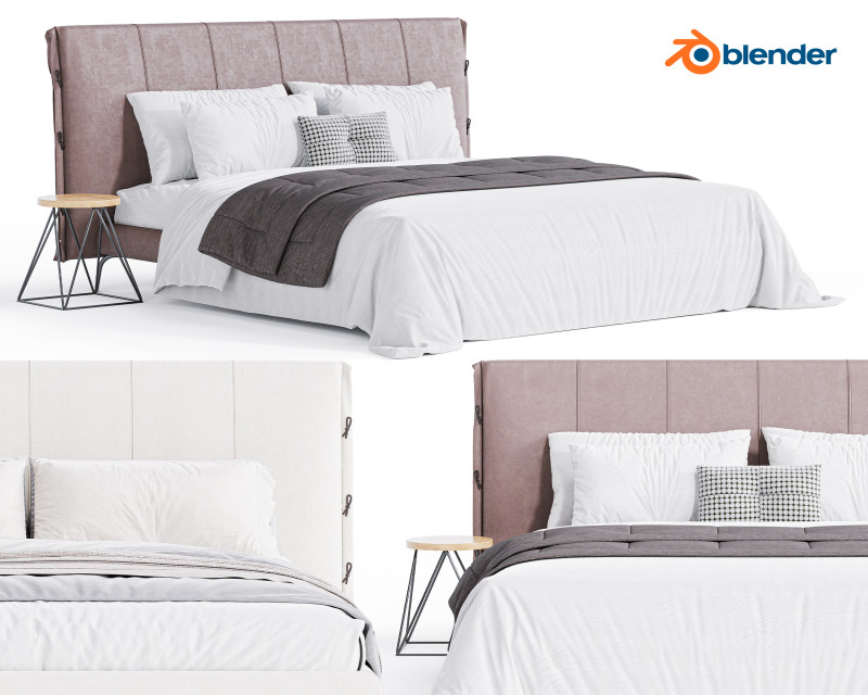 Cuff Bed By Bonaldo Modelo 3D .c4d .max .obj .3ds .fbx .stl .blend 