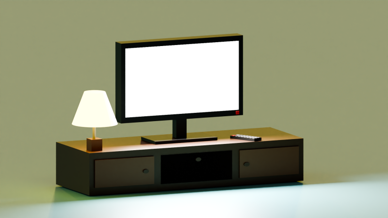 TV on table 3Dモデル .c4d .max .obj .3ds .fbx .stl .blend