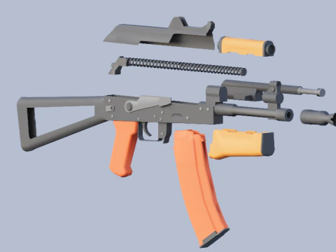 AKS-74U Modello 3D